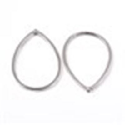 Bezel Open Tear Drop Silver 44.5x33mm each