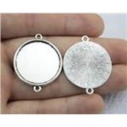 Connector Cabochon Setting Round 25mm Antique Silver each