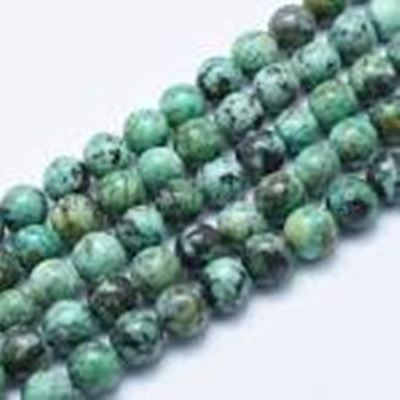Semi Precious Strand  Natural African Turquoise Round 6mm