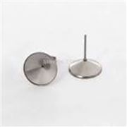 Earring Stud 8mm Rivoli Setting  Stainless Steel (per pair)
