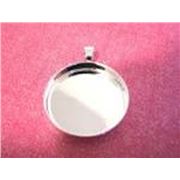 Cabochon Setting Tray 25mm Flat Round Antique Silver each