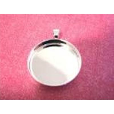 Cabochon Setting Tray 25mm Flat Round Antique Silver each