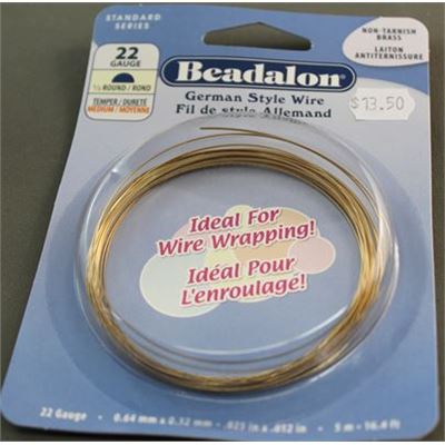  Beadalon 1/2 Round  Wire 22 gauge Brass 5m ea.