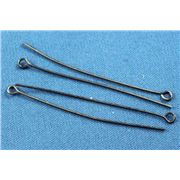 Eye Pins  Thick Black Nickel 50mm  Bag of 50 ea