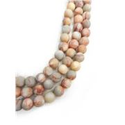 Semi Precious Round  Strand Natural Frosted Netstone Round 10mm (approx 36 beads) ea