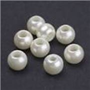 Porcelain Large Hole Beads White AB 12x6.5mm Hole 6mm each