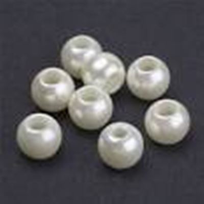 Porcelain Large Hole Beads White AB 12x6.5mm Hole 6mm each