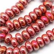 Porcelain Large Hole Beads Coral AB 12x6.5mm Hole 6mm each