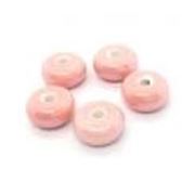 Porcelain Large Hole Beads Pink AB 12x6.5mm Hole 6mm each