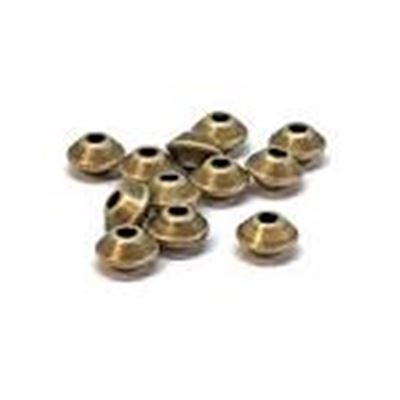 Filler Beads Antique Brass Flat Bicone 11x5mm ea