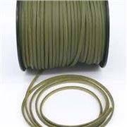 Faux Suede Cord Dark Green 3mm x 1.5mm per metre