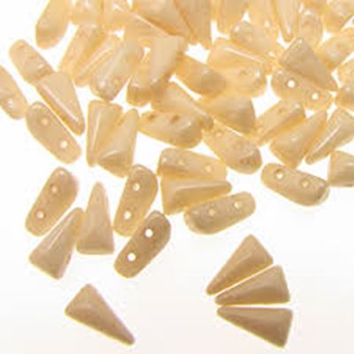 Vexolo Chalk White Champagne Two Hole Beads 5x8mm Tube Approx 9g
