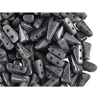 Vexolo Chalk Jet Luster Two Hole Beads 5x8mm Tube Approx 9g