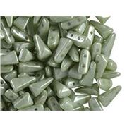 Vexolo White Green Luster Two Hole Beads 5x8mm Tube Approx 9g