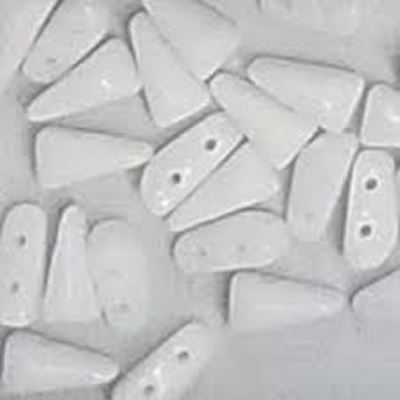 Vexolo White Alabaster Two Hole Beads 5x8mm Tube Approx 9g