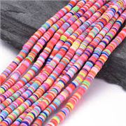 Polymer Clay Disc Bead Strands Assorted Colours 8mm ea