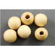 Wooden Round Natural  20mm Large Hole ea