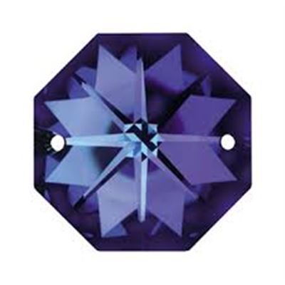 Preciosa Crystal Octagon 2 hole Bermuda Blue 14mm ea