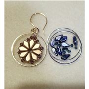 Kite Mandala Earrings Silver/Blue Kit. Approx 5cm long