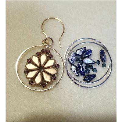 Kite Mandala Earrings Silver/Blue Kit. Approx 5cm long