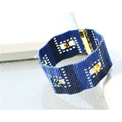 Indigo Bracelet - Delicas - Gold/Topaz each