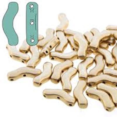 Bridge Beads 3x12mm 3 Hole Bronze Pale Gold Approx 23g Tube each