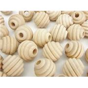 Wooden Beehive Beads  20mm Natural. Hole approx 3mm ea