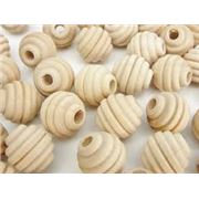 Wooden Beehive Beads  20mm Natural ea