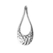 Pendant Curved Drop Antique Silver 44mm ea