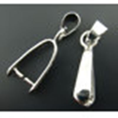 Pinch Clip Bail Antique Silver 25mm ea