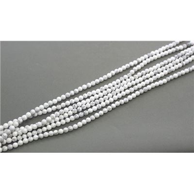 Semi Precious Round Bead Strand Natural Howlite Opaque 4mm ea