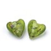 Handmade Silver Foil Lampwork Hearts Assorted 21mm ea