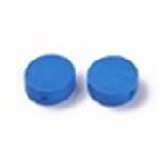 Wooden Flat Disc 14mm Royal Blue ea.