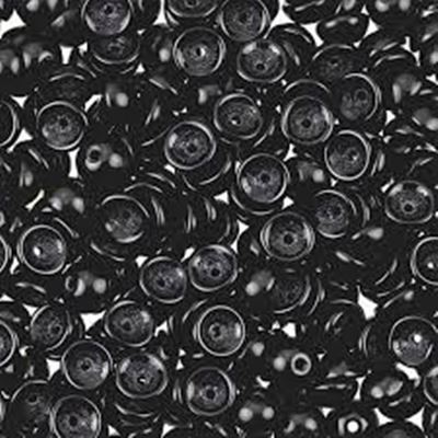 Teacup Beads Jet 4x2mm Tube Approx (115 beads) 9 grams