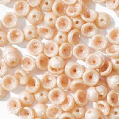 Teacup Beads Lustre Opaque Champagne 4x2mm Tube Approx (115 beads) 9 grams