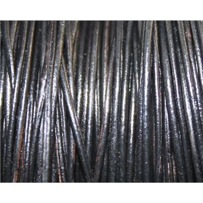 Leather - Round - 0.5mm Black  4.57m Pack