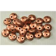 CzechMates  2 Hole Lentil 6mm Matte Metallic Copper ea.