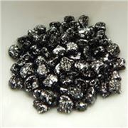 Matubo Ginko Duo 7.5x7.5mm Jet Silver Splash Tube approx 23g each