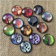 Cabochon Tree of Life Glass Dome Half Round 25mm Assorted Designs ea.