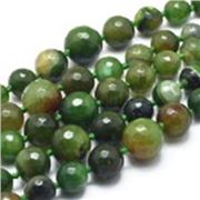 Semi Precious Strand Agate Graduated Faceted Beads Round Dyed Olive Drab 8-16mm 50cm length, each