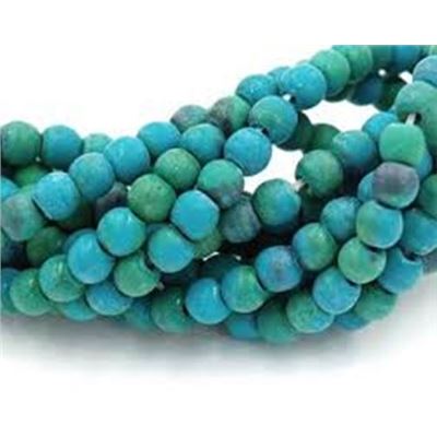 Semi-Precious Strand Synthetic Chrysocolla Frosted Dyed Round 4mm 15 inch ea