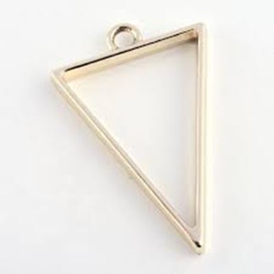 Bezel Open Back Setting Triangle Gold 40x25mm (Ideal for Resin) each