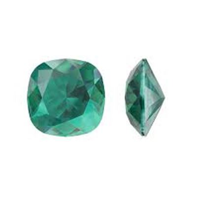 Swarovski Crystal 4470 Cushion Square Emerald Ignite Unfoiled 12mm