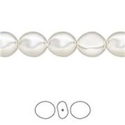 Crystal Baroque COIN Pearl White 14mm  each