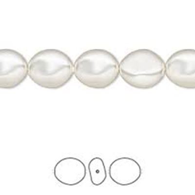 Crystal Baroque COIN Pearl White 14mm  each