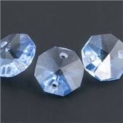 Preciosa Crystal Octagon 2 hole Sapphire Transparent 14mm ea