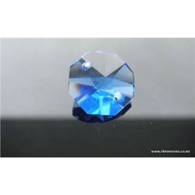 Preciosa Crystal Octagon 2 hole Sapphire Transparent 14mm ea