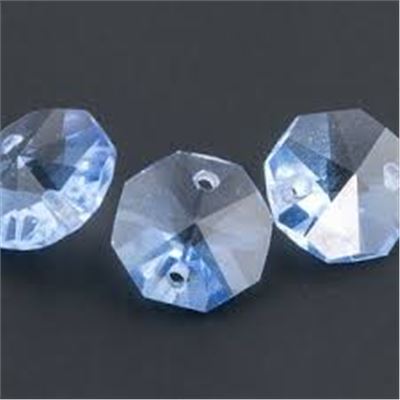 Preciosa Crystal Octagon 2 hole Sapphire Transparent 14mm ea