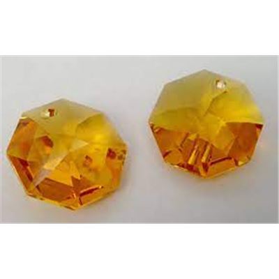 Preciosa Crystal Octagon 1 hole Medium Topaz Transparent 14mm ea