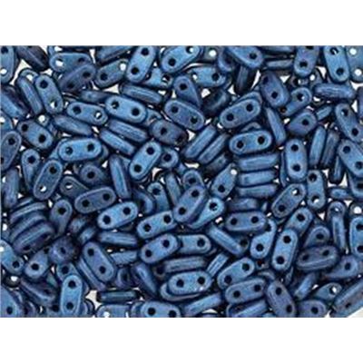 Bar Metallic Suede Blue 2x6mm per gram Min 5 grams (approx 70 beads)